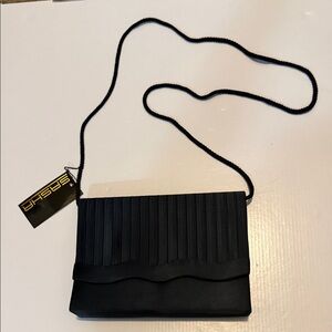 New Sasha New York Navy Satin Evening Clutch Bag